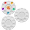 Lahviuu Tavolozza per Dipingere 3 Pcs Plastica Tavolozzas Acquerelli Wet Palette Tavolozza Pittura con 11 Pozzetti per Pittura Acrilica, Olio, Acquerelli Bianco 16.8 x16.8 cm