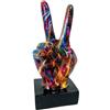 Generic Statua da scrivania - Statua a mano in resina di graffiti colorati, ornamenti per il pollice, scultura artistica astratta come decorazione da tavolo, figure di pace per il negozio domestico