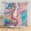 Bovlleetd 183x183cm Marmo Tenda da doccia Blu Rosa Acqua Tenda da bagno impermeabile Vasca da bagno Decorativa Tenda da bagno Arte Tenda, Tenda da doccia per la decorazione del bagno