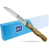 SMI Solingen Spelucchino Seghettato Coltello Pomodoro e Verdure Multiuso Frutta Manico in Legno d'Ulivo Made in Germany