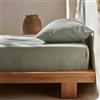 GAMUSI Lenzuolo sotto per letto 100 x 200 x 30 cm, 100% cotone, traspirante, regolabile, colore acqua