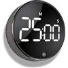 MIMISOLA Timer Cucina, Timer Digitale, Timer Cucina Magnetico con LED Digital Display, con Funzione di Conto alla Rovescia, Cronometro Visivo, per Home, Classroom, Imparare, Fitness, Sport (Nero)