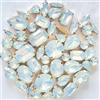 Blausky 50 pezzi di strass da cucire, metallo a griffa, cristalli flatback, strass di varie forme, strass a mano, accessori a forma di diamante per abbigliamento fai da te, scarpe da sposa, bianco B