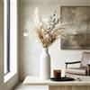 OFFASST Vasi in ceramica bianca 25 cm | Vaso iconico per Pampas e fiori secchi | Design scandinavo in bianco puro | Decorazione da tavolo moderna per salotto minimalista