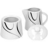 Van Well Galaxy 2-TLG. Set zuccheriera con coperchio, Ø 95 mm + brocca per il latte, 220 ml, decorazione linea elegante in porcellana