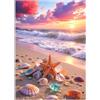 Fokenzary Kit di Arte con Diamanti per Adulti Principianti Pittura di Spiaggia 5D Diamanti Completi Artigianato 1 Pezzo Arte da Parete per Soggiorno Camera da Letto (30 x 40 cm)