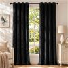 Ystyle Tende Oscuranti 100% Velluto Per Interni 2 Pezzi, 140x300cm, Tenda Termica Isolante Freddo E Caldo, Antifreddo Tende Natalizie Soggiorno Moderne Camera Da Letto Con Anelli, Nero