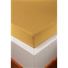 HEFEL Edel-Jersey Lenzuolo con angoli elasticizzati, Lenzuolo- 16 colori - Tencel™ & Cotone - 3 misure (Oro, 140-160 x 200-220 cm)