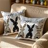 Vorysum Set di 2 Coniglio Federe Cuscino Divano 45x45 cm Pasqua Copricuscini Nero Bianco Decorativi Primavera Cuscini per Divano per Divano per Festival Feste Giardino Soggiorno