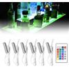 BYZESTY Set di 6 luci LED per vetrine, illuminazione per pavimenti in vetro con telecomando, luci LED per armadi, cucina, vetrine, scaffali, tavolo
