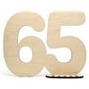 HAGEFOL Libro degli ospiti in legno con numero 65 - da scrivere come regalo con supporto e portacandele di compleanno - per 65 compleanni, 65 anni di anniversario o matrimonio