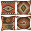 INDACORIFY Set da 4 pezzi Fodera per cuscino Kilim in lana e iuta Tessuta a mano vintage turca Copricuscino decorativo Federe per la casa (Stile- 19)