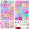 Neuytiky 8 mm Perlines Rotonde per Braccialetti, 48 Colori Set Perline Tonde, 1200 Pezzi Perline Colorate, Vetro per Bigiotteria fai per Adulti Bambini
