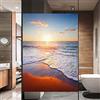 Acmore Pellicola adesiva per finestre, effetto smerigliato, con paesaggio marino, adesivo statico, senza colla, blocco UV, controllo del calore, copertura per finestre per casa/ufficio, 80 x 160 cm
