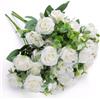 Sandiyago 33 Teste Di Foiri Artificiali, Mazzo di Fiori, Fiori Finti da Esterno, Rose Finte, Seta Artificiali Fiori di, Decorazioni per La Tavola di Nozze per Feste, Decorazioni per La Casa(Bianco)