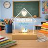 D&Vlab Lampada led da notte personalizzata con Scritta Nome classe in Plexiglass Trasparente cornice in legno da Tavolo - Idea Regalo Maestri Insegnante fine anno Scolastico ''DISEGNI'' (Maestro)
