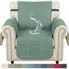 Ystyle Copripoltrona 1 Posto Con Braccioli, Copridivano Impermeabile Natalizio Antiscivolo, Universale Copri Divano Antigraffio Per Gatto, Antimacchia Copri Poltrona Trapuntato, Verde Chiaro