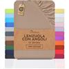 NatureMark Lenzuolo con angoli elasticizzati in jersey, in 100% cotone, in molti colori e misure, conforme all'Oeko-Tex Standard 100, 200 x 220 cm + 40 Steg, Sabbia beige