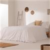 GAMUSI Set Copripiumino Letto 180, Tinta Unita 100% Cotone, Copripiumino 260x240 cm e 2 Federe, Traspirante, Morbido, Colore Grigio Chiaro