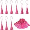Fayemint 100 Pezzi Nappe Artigianale, Nappine Cordino, Mini Nappe Decorazioni, per Segnalibri, Strumenti Musicali, Biglietti D'invito, Disegni Artigianali Fai-da-Te (Rosa Chiaro)