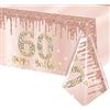 POPOYU Tovaglia per 60° Compleanno in Plastica Impermeabile, 137 x 274 cm, Rettangolare, Decorazione da Tavolo per Feste, Regalo per Donne