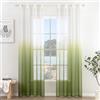 MIULEE Voile Tende Trasparenti con Occhielli Sfumato Verticale Tenda per Finestra per Soggiorno e Camera da Letto 2 Pannelli 140 x 260 CM Verde Oliva