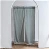 A.Monamour Tenda Semi Oscurante con Spacco Centrale in Cotone a Righe Decorativo con Nappine Tessuto Spesso Tende a Pannello Porta Finestra per Camera da Letto Soggiorno Cucina, 1 Pezzo, blu verde