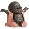 JUJOYBD Piccolo Buddha, simpatico monaco statua, simpatico Buddha sorridente in ceramica, statuetta ornamentale, decorazione regalo per scrivania, soggiorno, altezza 7,8 cm, arancione