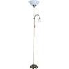 Arte Lamp Lampada da Terra Salotto 2 Luci in Materiali Curati con Finitura Neutra Attacco E27 E14 Piantana Lampada da Terra per Soggiorno Lettura Divano e Relax