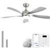 Sofucor 132cm Smart Ventilatore da Soffitto con Luce, Alexa/App/WiFi, Ventilatore da Soffitto Silenzioso con Telecomando, Timer, 6 Velocità, 3 Temperatura di Colore, Motore DC per Camera