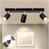Dehobo Faretti LED Soffitto Rotabile, Moderna Lampada da Soffitto 3 Luce GU10 Nero, Faretto Soffitto Luminoso Interno Alluminio per Salotto, Cameretta, Cucina, Senza Lampadina