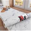 Decotalk Carta Adesiva Per Mobili Marmo Bianco e Argento 40X300cm Pellicole Adesive per Mobili Effetto Marmo Adesivo Bianca PVC Vinile Rotolo Adesivo Impermeabile Per Cucina Armadio Tavolo Piano Top