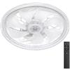ALLPRESS Lampada da Soffitto con Ventilatore LED E27, 48W Dimmerabile, ABS, Diametro 30cm, Telecomando Incluso, Luce 3000K-6500K AS-07653