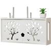 HaloModora Scatola portaoggetti da parete per router wireless con organizer per cavi, supporto WiFi in plastica per soggiorno e ufficio, bianco (B)