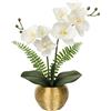 Briful Fiori artificiali come vere orchidee, fiori artificiali, pianta artificiale Phalaenopsis in vaso color oro, fiori primaverili per soggiorno, bagno, ufficio, decorazione