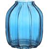 JAKY-Global JAKY Global - Elegante vaso in vetro blu alto 20 cm, grande centrotavola per la decorazione della casa o dell'ufficio, impressionante vaso in vetro per fiori, perfetto per la fattoria