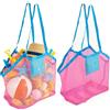 WTpin 2 Pezzi Borsa a Rete Grande per Giocattoli da Spiaggia, Sabbia e Acqua, Pieghevole e Riutilizzabile per Bambini, Spiaggia, Piscina, Picnic, Vacanze in Famiglia (rosa)
