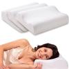 cuscini fiber - 3 Cuscino Cervicale per Dormire in Memory Foam con Fodera Misto Cotone, Dotato di Tecnologia a Doppia Onda, Guanciale in Morbido Memory Foam per Supportare il Collo 40x67