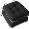 AddGrace Set di 2 cuscini extra spessi per sedie da pranzo, antiscivolo, morbidi, per sala da pranzo, con lacci, 40 x 40 x 10 cm, nero
