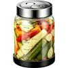 Naapesi Barattolo per Fermentazione con Coperchio,1L Vaso per Sottovuoto Adatto alla Bollitura,Valvola di Sfiato,Barattolo per Crauti,Contenitore per Kimchi,Vasetto per Cetioli per Crauti,Kimchi,Cetioli