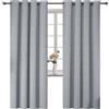 YSTELLAA Tende 100% Oscuranti Per Interni 2 Pezzi, 140×225cm, Effetto Lino, Tende Termiche, Con Anelli, Tenda Termica Isolante Freddo E Caldo, Fonoassorbenti, Moderne, Grigio Chiaro