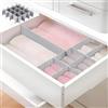 YUJUVI 20 Pezzi Divisori per Cassetti Organizzatore Cassetti Regolabili per Bagno Cucina o Ufficio, Ordine Calze e Slip, Versatili Separatori (Blu Grigiastro)