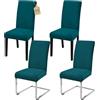 SUKAIKEQA Copri sedia da pranzo universale elasticizzato (set di 4/6/8 pezzi con schienale) per soggiorno, cucina, ufficio, sala da pranzo, coprisedia per feste, lavabile e rimovibile. (4, Verde smeraldo)