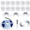 SHAOYAYAZHANG 2pin/3pin/4pin/5pin/6pin 8 mm/10 mm/12 mm, connettori senza saldatura, trasparente, connettori angolari con cavo di prolunga da 16,4 m, per strisce da 5050 (4p-10)