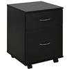 HOMCOM Cassettiera a Rotelle da Ufficio Salvaspazio in Legno, 41x39x58cm, Nero