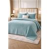 Generico Copriletto Trapuntato Coste Velour in Velluto a Costine, Coperta Letto Matrimoniale Elegante e Morbida, Copriletto Moderno Tinta Unita per Camera da Letto - Design Made in Italy (Tiffany)