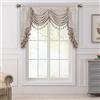 TOPLUXE Mantovana a Cascata per Finestre, Mantovana Floreale con Nappe, Tenda Corta Jacquard per Camera da Letto Soggiorno Cucina 1 Pezzo (Larghezza 150cm, Beige & Oro)