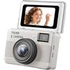 CAZSTYK Fotocamera portachiavi con schermo ruotato a 180 gradi e luce riempimento luminosità per fotografie in condizioni scarsa illuminazione Piccola fotocamera leggera
