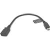 SYSTEM-S Cavo USB 2.0 15 cm Micro B maschio a femmina adattatore in nero