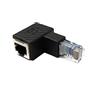 System-S Adattatore LAN RJ45 maschio a femmina angolare adattatore Ethernet cavo nero